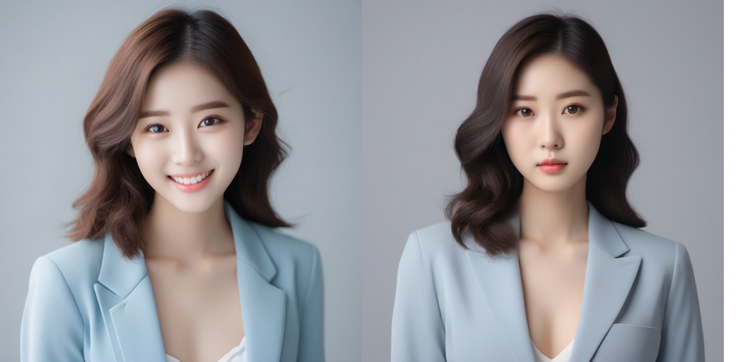 입 벌린 소스(왼쪽)는 립싱크가 어색하고, 입 다문 소스(오른쪽)가 훨씬 자연스럽다