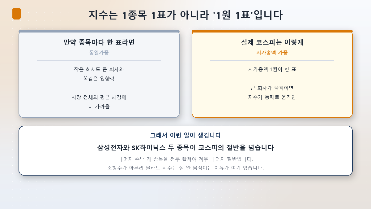 동일가중 방식과 시가총액 가중 방식의 차이